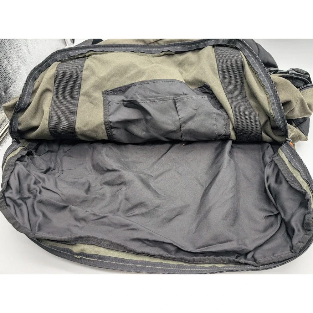 Eddie Bauer X-Large Duffel Bag Olive Green Canvas Travel Gym Weekender Luggage